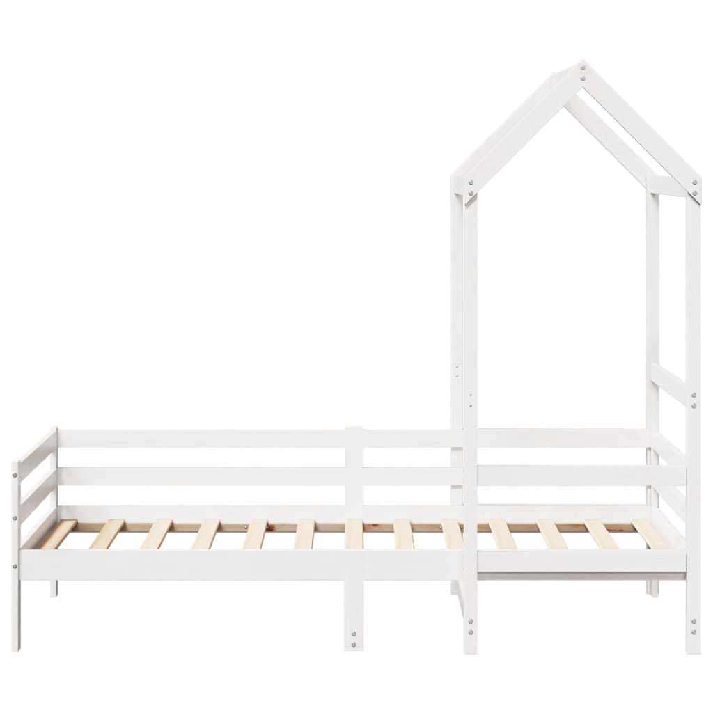 daybed med tag 90x200 cm massivt fyrretræ hvid