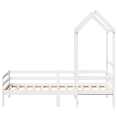 daybed med tag 90x200 cm massivt fyrretræ hvid