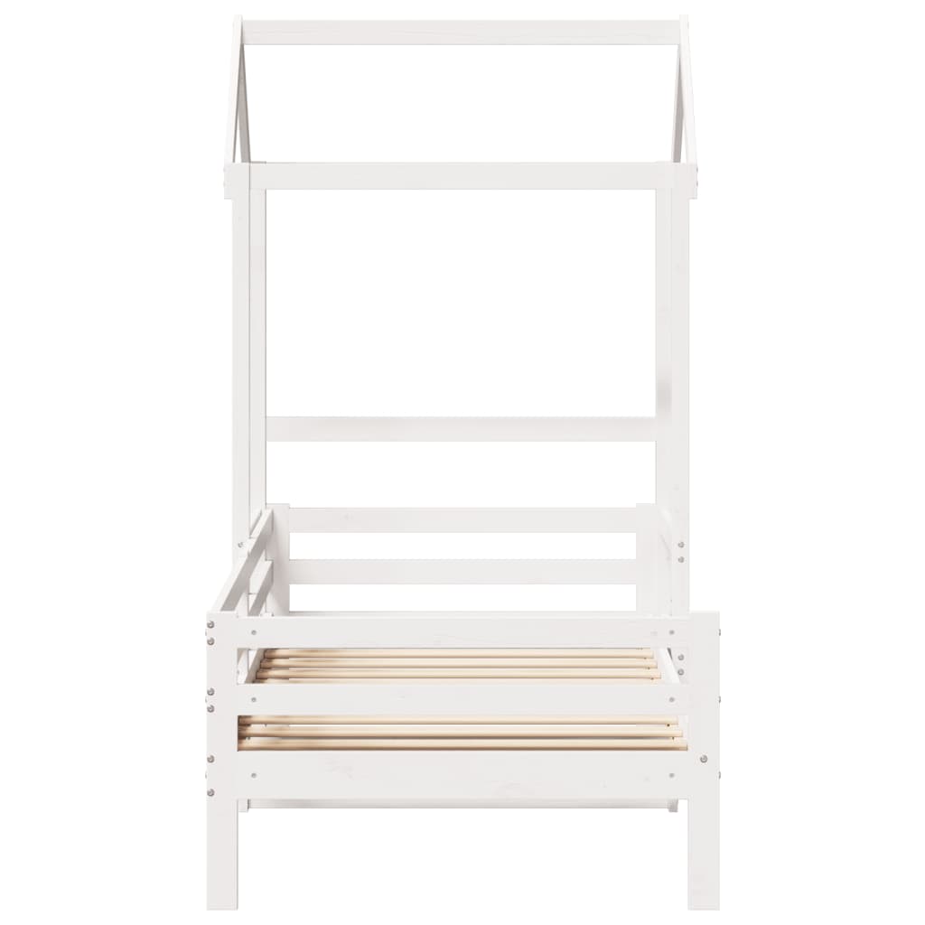 daybed med tag 90x200 cm massivt fyrretræ hvid