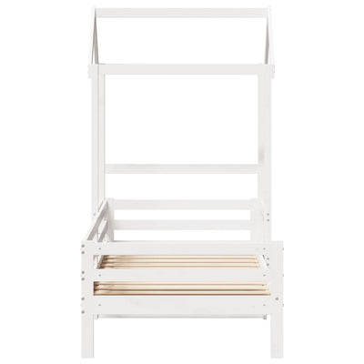 daybed med tag 90x200 cm massivt fyrretræ hvid