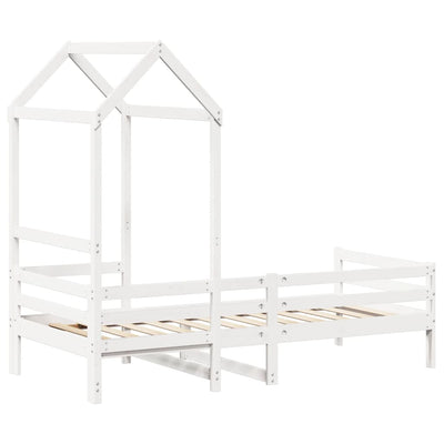 daybed med tag 90x200 cm massivt fyrretræ hvid