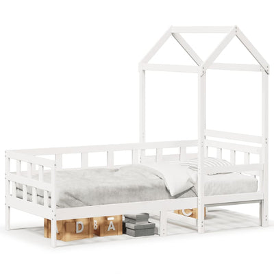 daybed med tag 90x190 cm massivt fyrretræ hvid