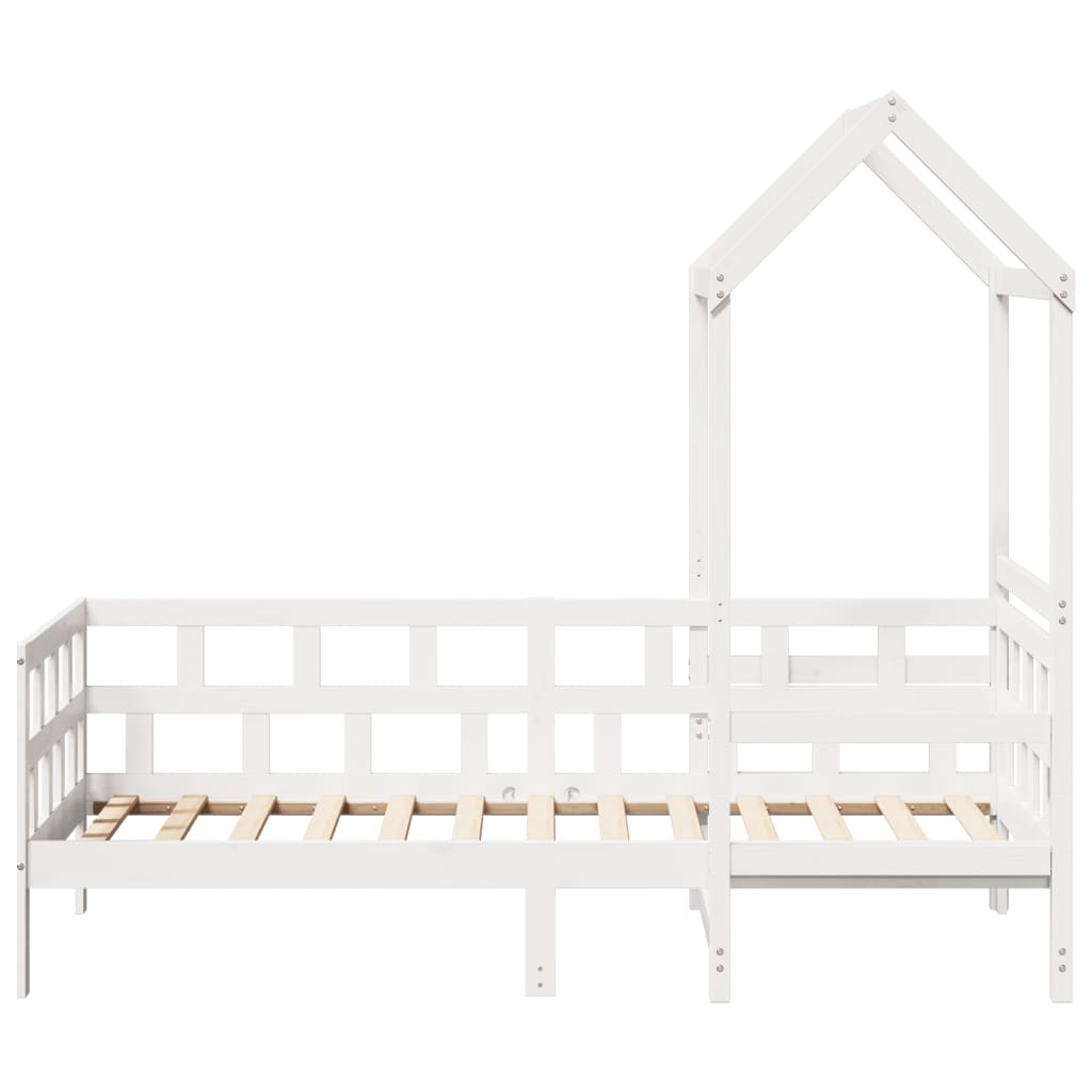 daybed med tag 90x190 cm massivt fyrretræ hvid