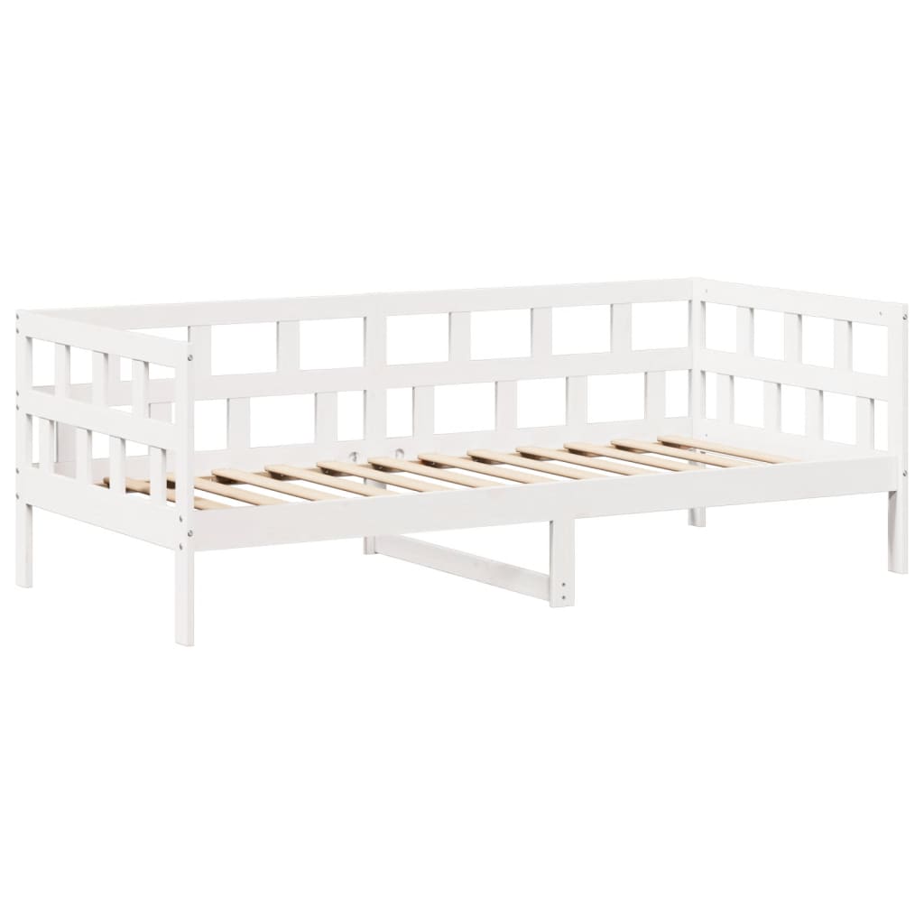 daybed med tag 90x190 cm massivt fyrretræ hvid