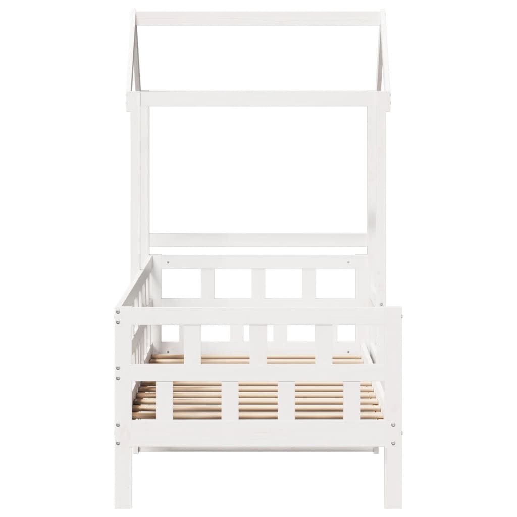daybed med tag 90x190 cm massivt fyrretræ hvid