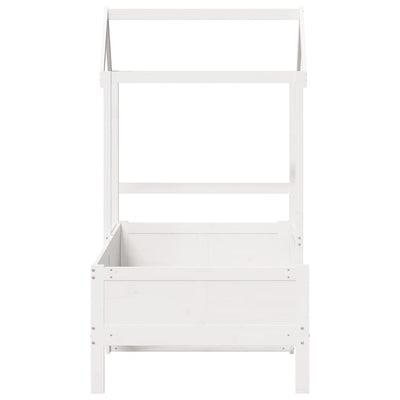 daybed med tag 90x190 cm massivt fyrretræ hvid