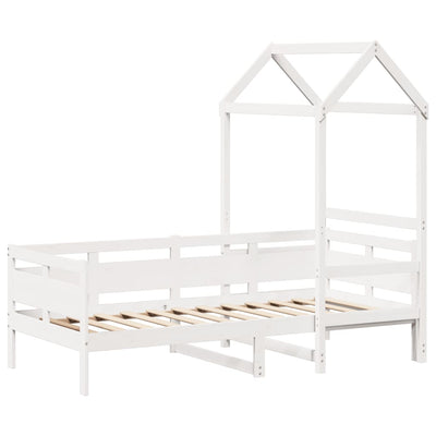 daybed med tag 80x200 cm massivt fyrretræ hvid