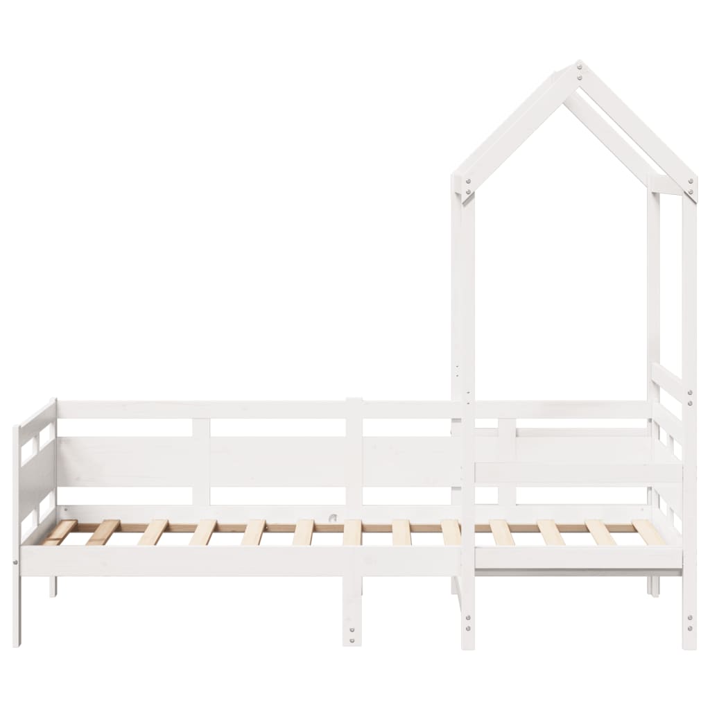 daybed med tag 80x200 cm massivt fyrretræ hvid