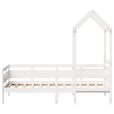daybed med tag 80x200 cm massivt fyrretræ hvid