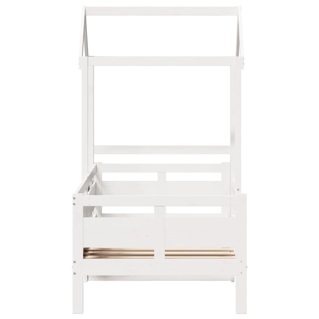 daybed med tag 80x200 cm massivt fyrretræ hvid
