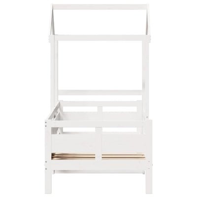 daybed med tag 80x200 cm massivt fyrretræ hvid