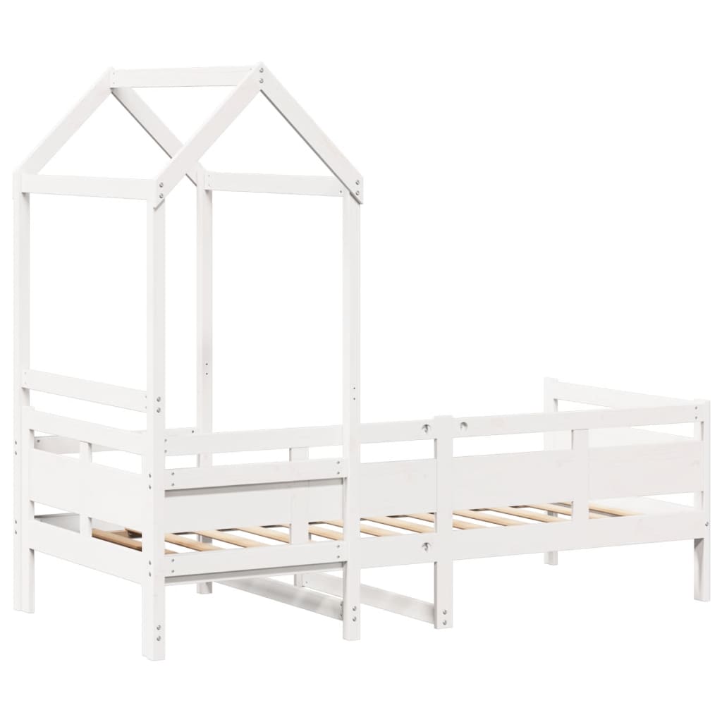 daybed med tag 80x200 cm massivt fyrretræ hvid