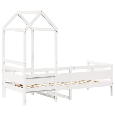 daybed med tag 80x200 cm massivt fyrretræ hvid