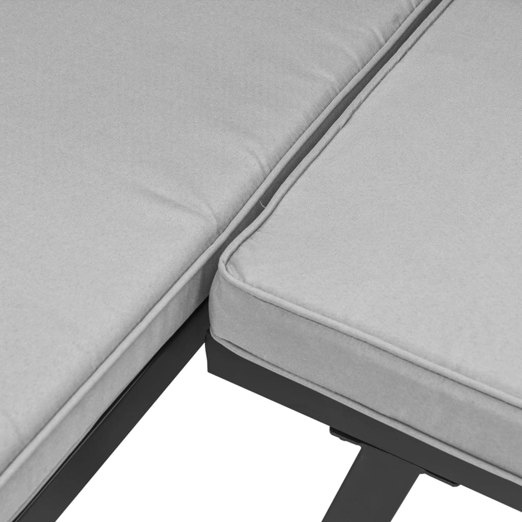 sofasæt til haven 7 dele med hynder pulverlakeret stål sort