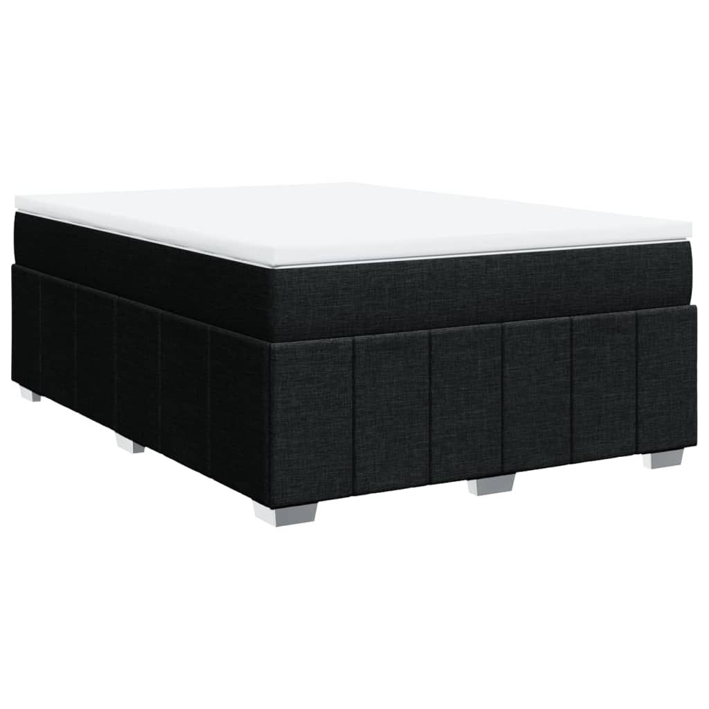 kontinentalseng med madras 140x190 cm stof sort