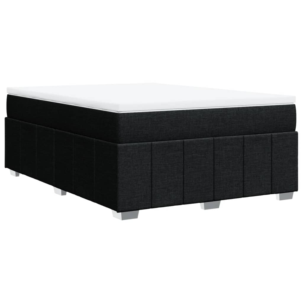 kontinentalseng med madras 140x190 cm stof sort