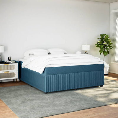kontinentalseng med madras 180x200 cm fløjl mørkeblå