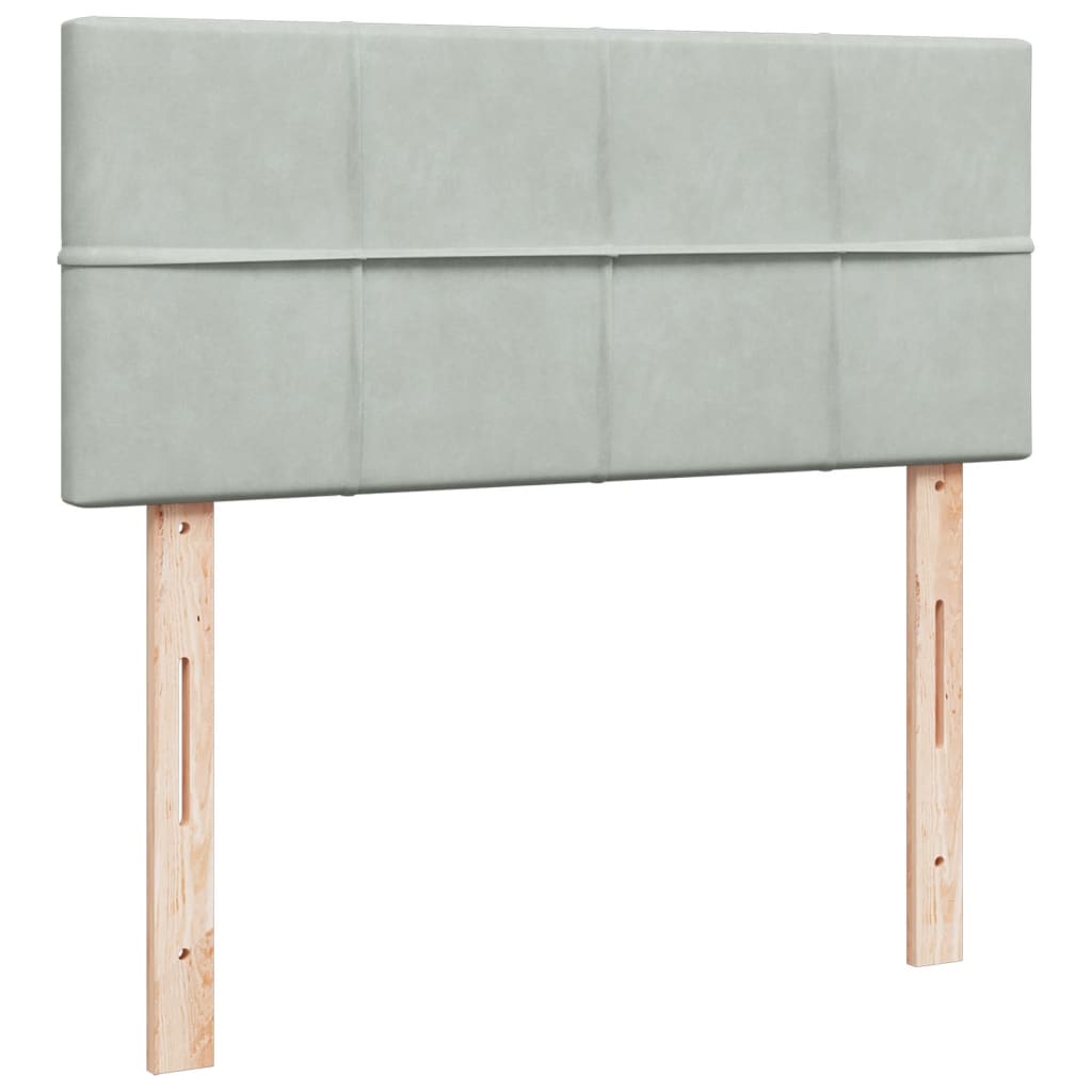 kontinentalseng med madras 120x190 cm velour lysegrå