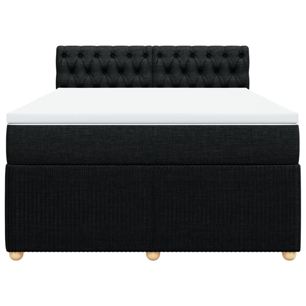 kontinentalseng med madras 160x200 cm stof sort