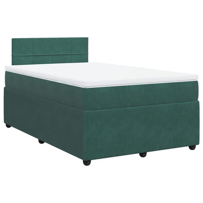 kontinentalseng med madras 120x190 cm velour mørkegrøn