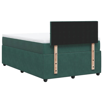 kontinentalseng med madras 120x190 cm velour mørkegrøn