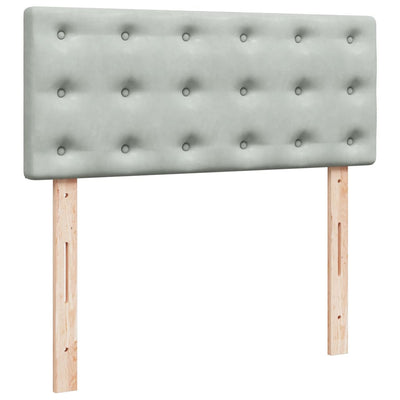 kontinentalseng med madras 120x190 cm velour lysegrå