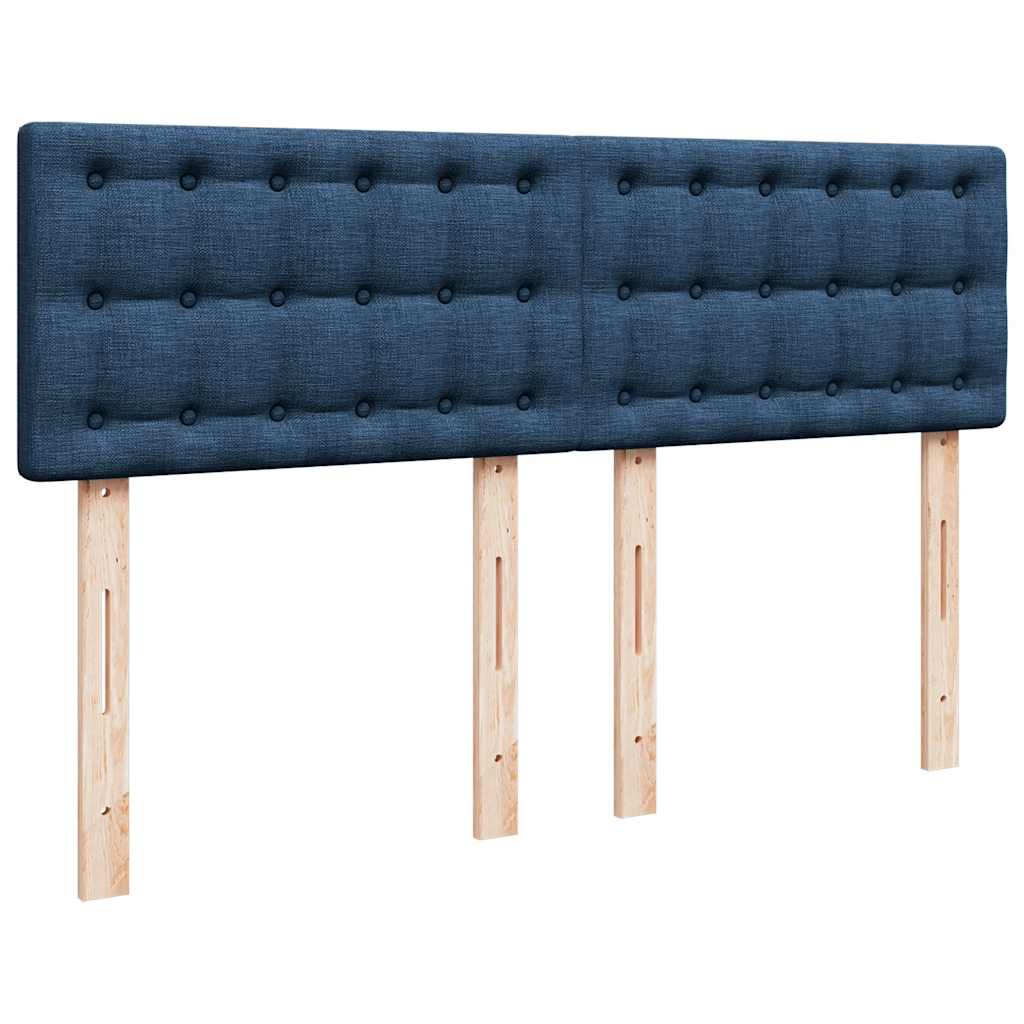 kontinentalseng med madras 140x190 cm stof blå