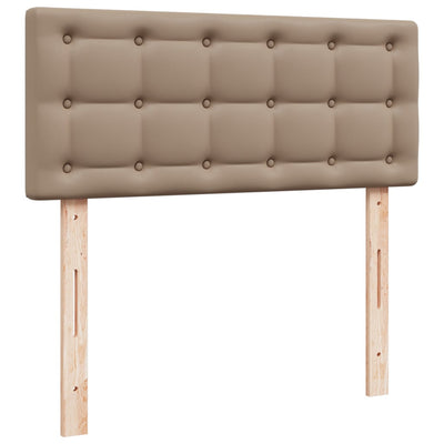 kontinentalseng 100x200 cm kunstlæder cappuccinofarvet