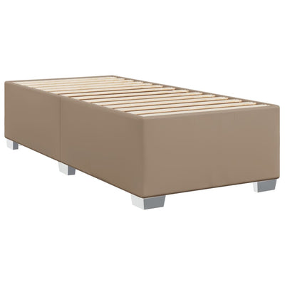 kontinentalseng 100x200 cm kunstlæder cappuccinofarvet