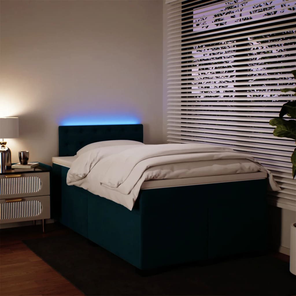kontinentalseng med madras 120x190 cm velour blå