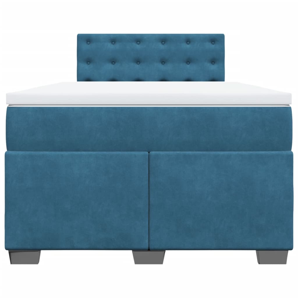 kontinentalseng med madras 120x190 cm velour blå