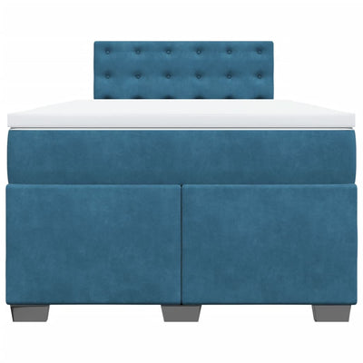 kontinentalseng med madras 120x190 cm velour blå