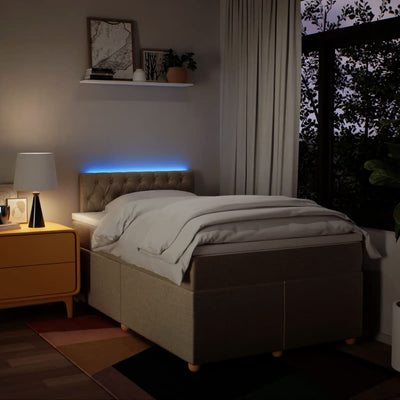 kontinentalseng med madras 120x190 cm stof cremefarvet