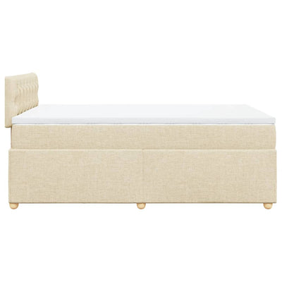 kontinentalseng med madras 120x190 cm stof cremefarvet