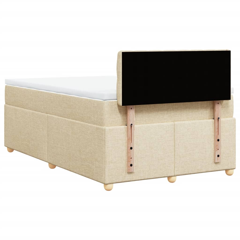 kontinentalseng med madras 120x190 cm stof cremefarvet
