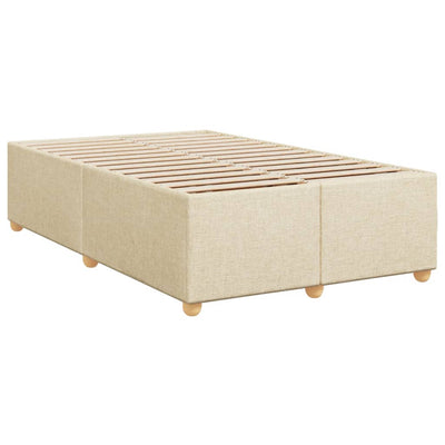 kontinentalseng med madras 120x190 cm stof cremefarvet