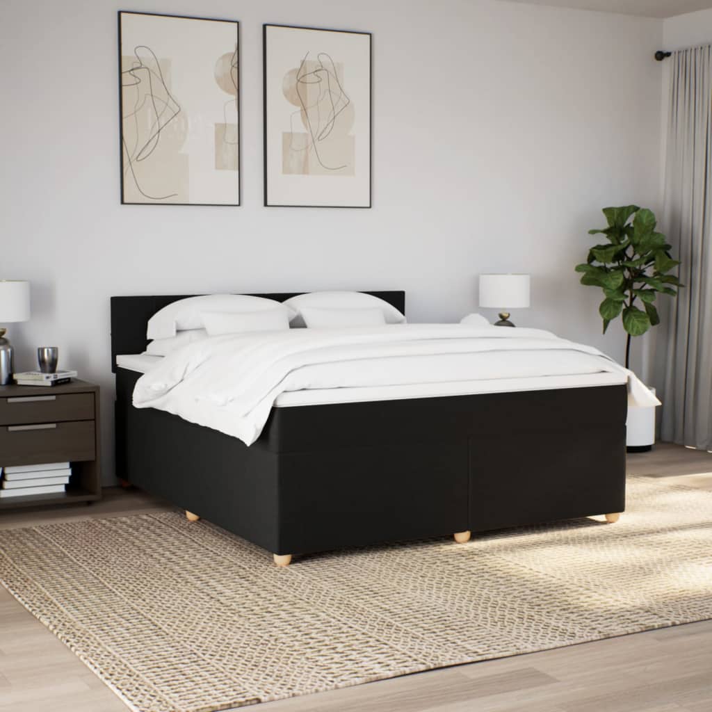 kontinentalseng med madras 180x200 cm stof sort
