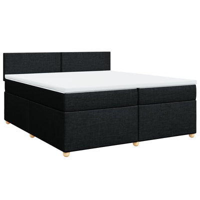kontinentalseng med madras 200x200 cm stof sort