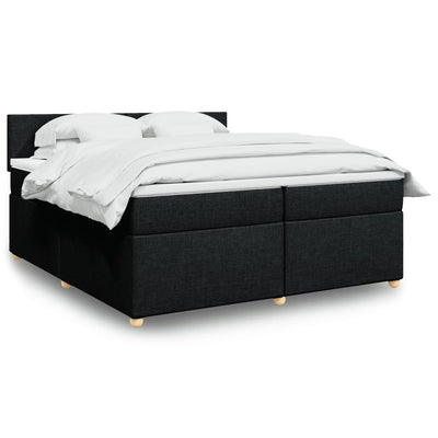 kontinentalseng med madras 200x200 cm stof sort