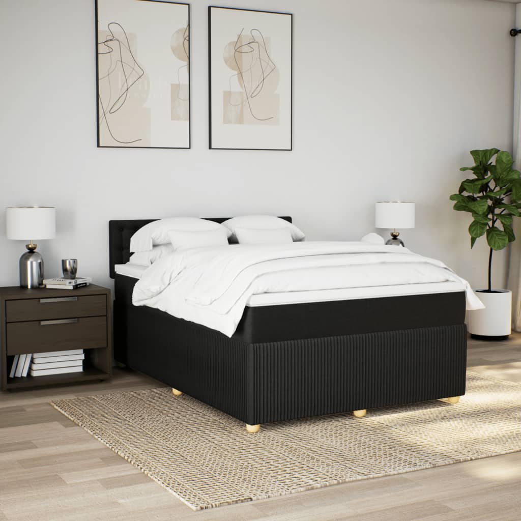 kontinentalseng med madras 160x200 cm stof sort
