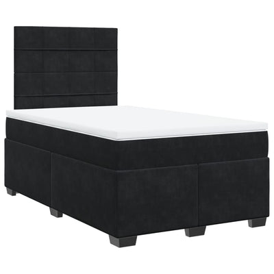 kontinentalseng med madras 120x190 cm velour sort