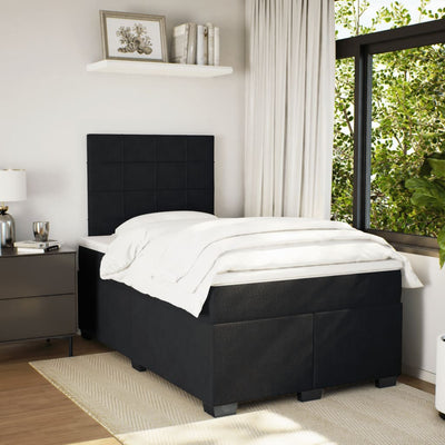 kontinentalseng med madras 120x190 cm velour sort