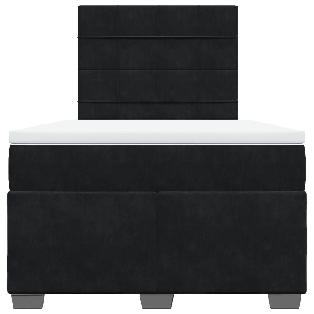 kontinentalseng med madras 120x190 cm velour sort