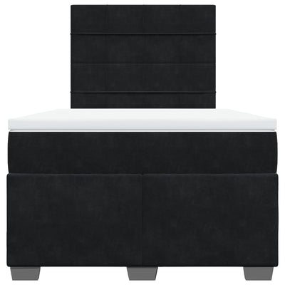 kontinentalseng med madras 120x190 cm velour sort