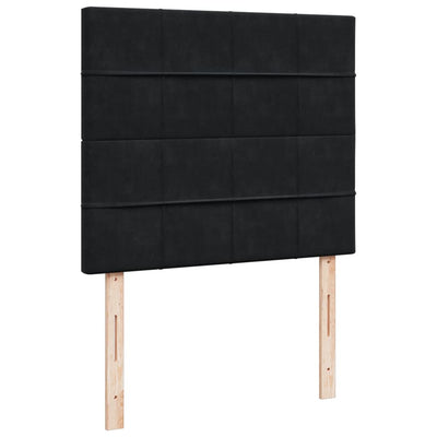 kontinentalseng med madras 120x190 cm velour sort