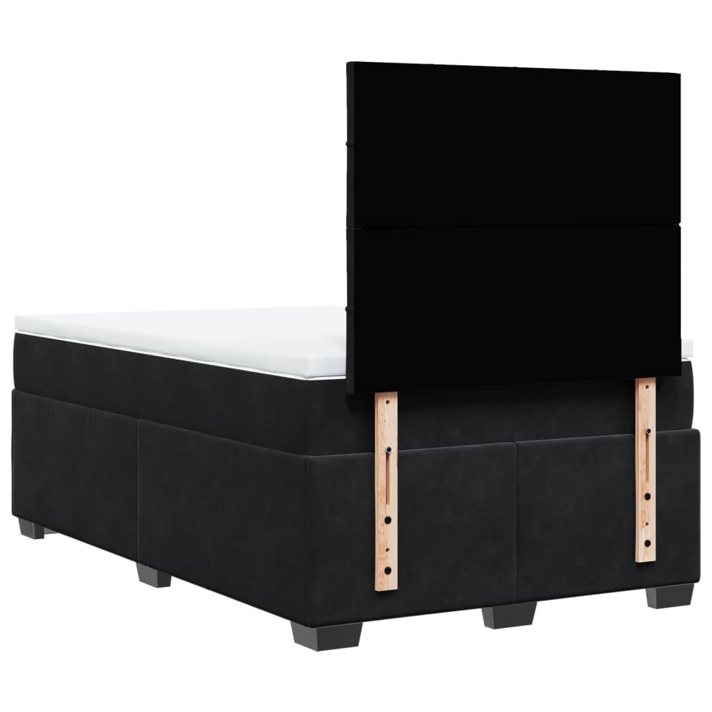kontinentalseng med madras 120x190 cm velour sort