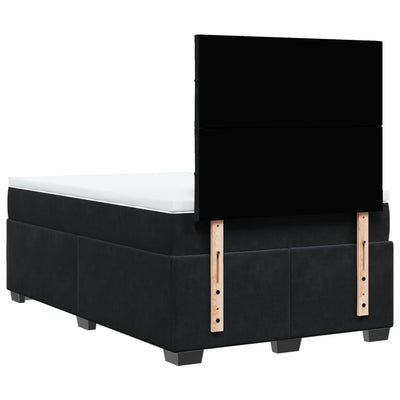 kontinentalseng med madras 120x190 cm velour sort
