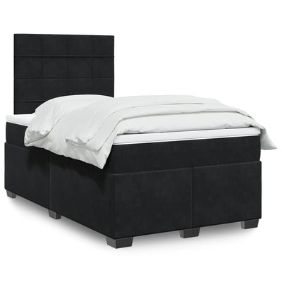 kontinentalseng med madras 120x190 cm velour sort