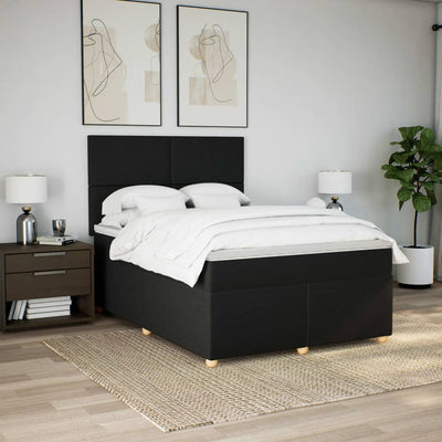 kontinentalseng med madras 140x200 cm stof sort