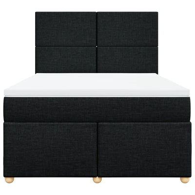 kontinentalseng med madras 140x200 cm stof sort